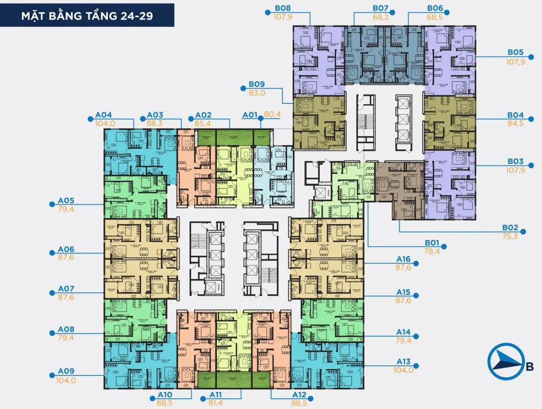 Mặt bằng dự án căn hộ Bid Residences Hà Nội