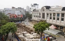 Tận thấy 'đại công trường' thi công chống ngập trên phố Hà Nội