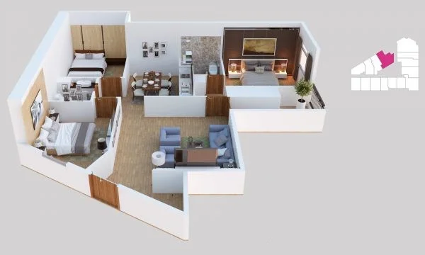 Thiết kế chi tiết căn hộ mẫu tại dự án Tháp Doanh nhân