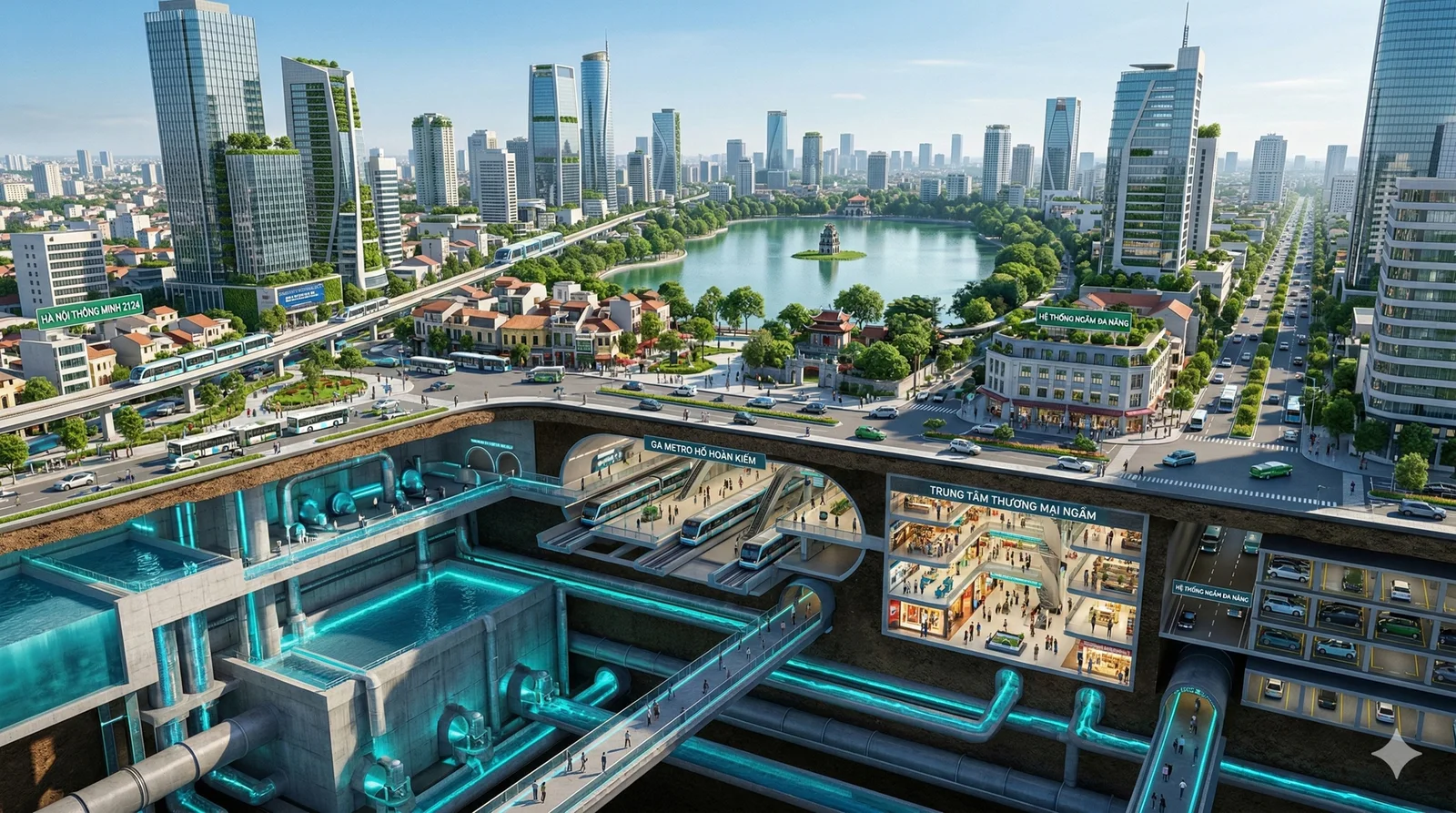 Hà Nội quy hoạch "siêu bể ngầm" 125 triệu m3: Quy mô gấp 180 lần hệ thống lớn nhất thế giới tại Nhật Bản