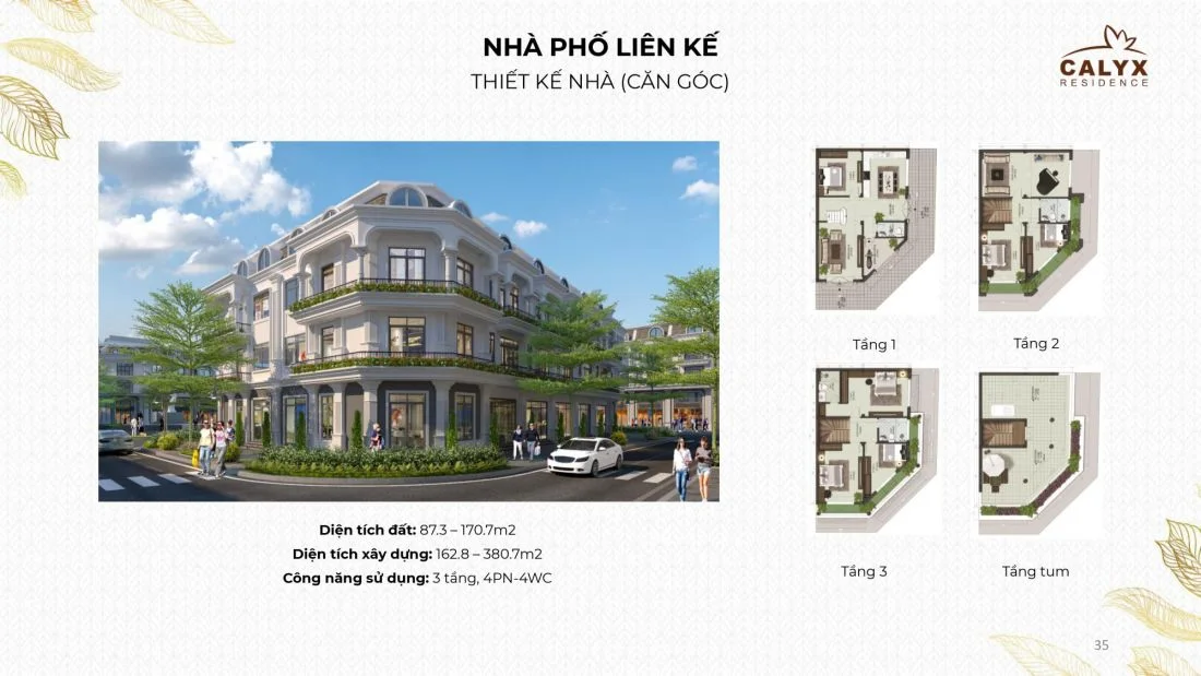 Nhà phố liên kế&nbsp;dự án Calyx Residence Hà Nội