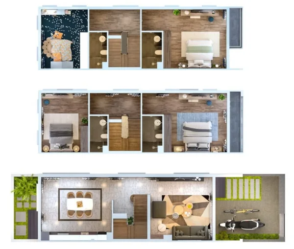 Phối cảnh chi tiết căn hộ mẫu tại dự án khu đô thị HUD Sơn Tây