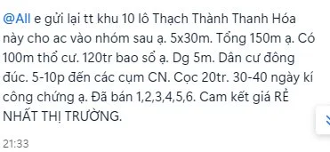 Môi giới rao bán đất nền cạnh tranh với Shark Thuỷ: Chỉ 120 triệu đồng/lô, sổ đỏ đầy đủ, rẻ hơn 1/3 giá của Shark Thuỷ - Ảnh 3.